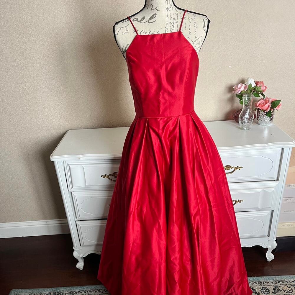 Red ball gown